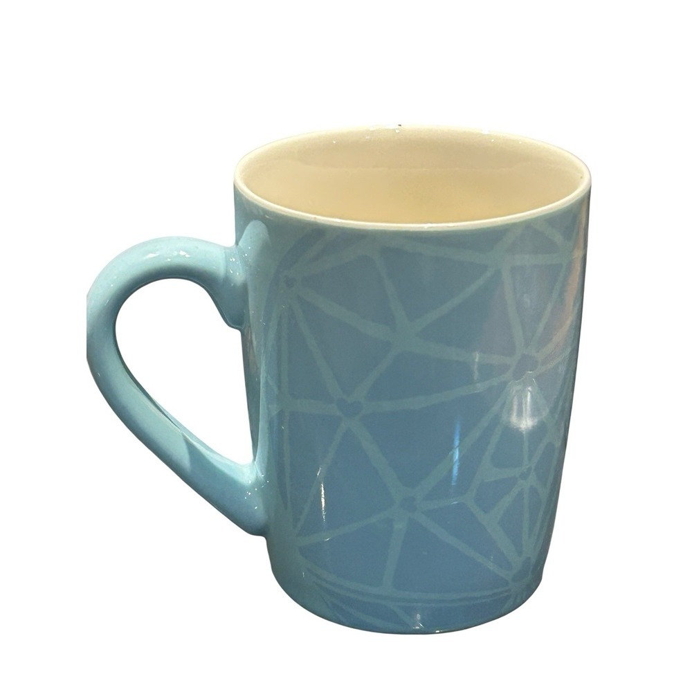 STARBUCKS Blue to Teal Green Ombre 10oz Coffee Mug 2021 Blue Geometric Design - Picture 6 of 6